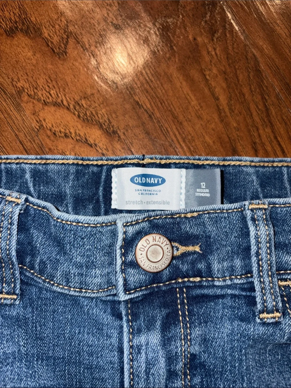 Old Navy Blue Bermuda Denim Kids Shorts Size 12